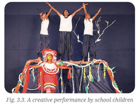 A creative performance by school children