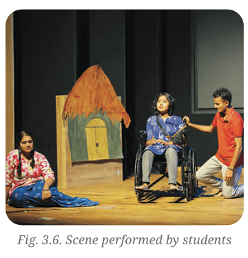 Scene performed by students on stage