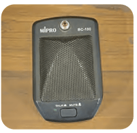 Top-down view of a boundary foot microphone.