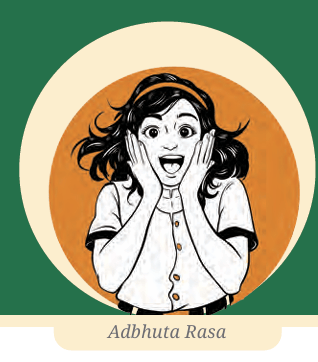 An illustrated avatar profile of a surprised girl expressing the Adbhuta Rasa emotion.